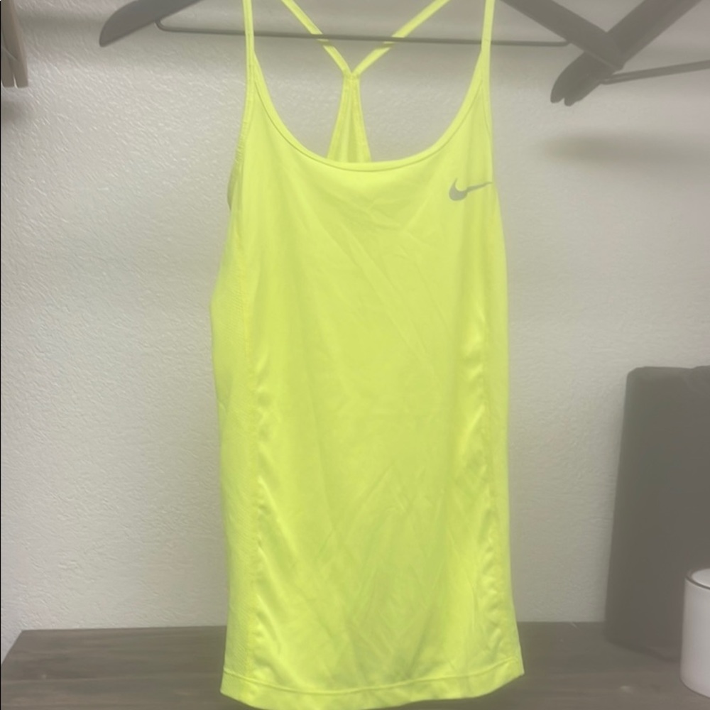 Nike neon yellow dry fit tank